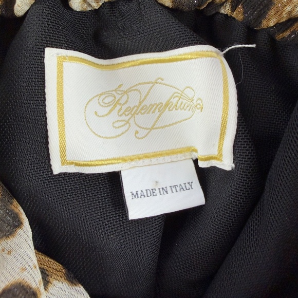 Redemption Leopard Print Strapless Bustier Top Bow Detail Made in Italy - Picture 11 of 12